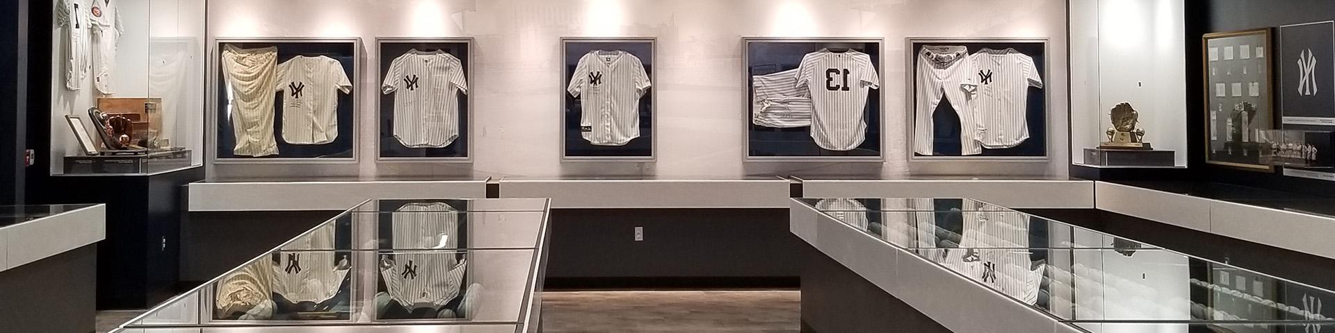 Yankees uniforms on display